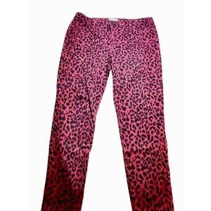 Social Standard Sanctuary Red Leopard Ankle Skinny Pants Size 16 Statement